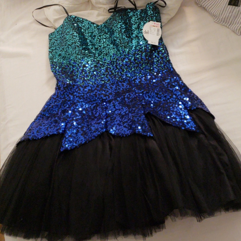 Teal Blue Ombre Homecoming / Winterball Dress